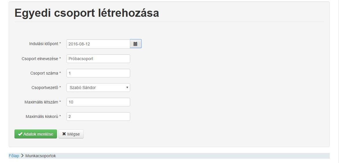 egyedi csoport létrehozása