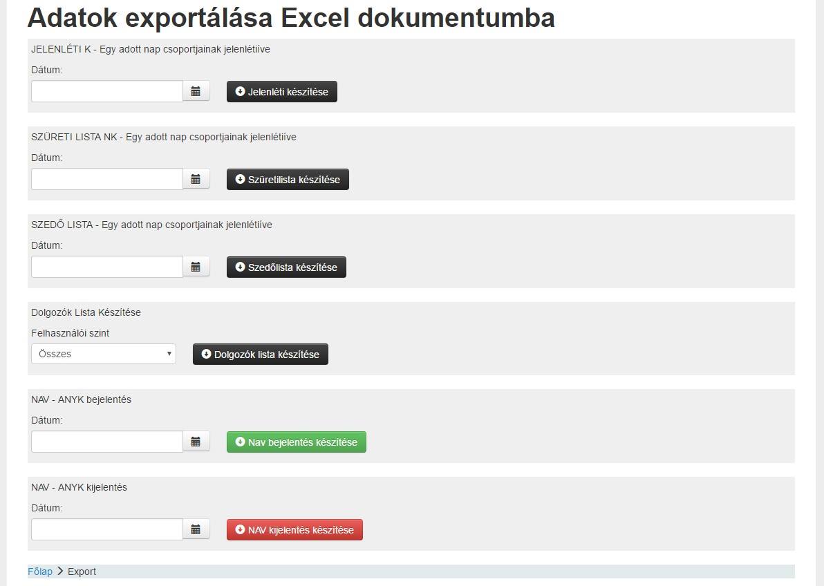 adatok exportálása