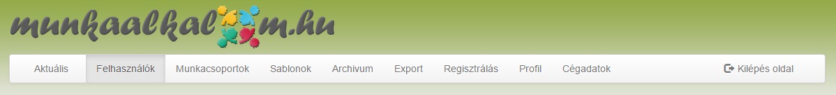 adminisztrátori menü